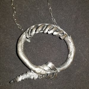 Chase & Scout Christina Mrozik Sterling Ouroboros Snake & Fern Pendant Necklace